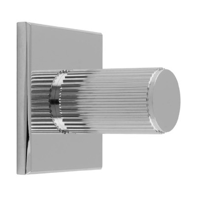 Knob on Backplate Polished Chrome