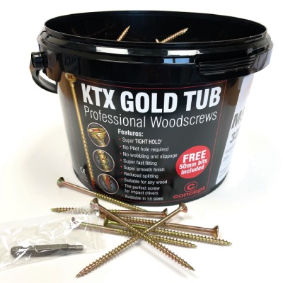 Wood Screws M3.5 Concept KTX Gold Premium Professional in Tubs