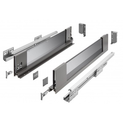 Metal Drawer Set Medium AXISPRO GLASS Slim Box System B120mm