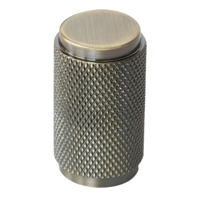 Knurled Cabinet Knob Antique Brass 18mm