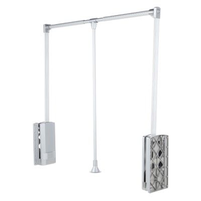 Medium Duty Pull Down Wardrobe Rail Lift Silver