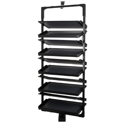 Rotating Shoe Rack Shelves with Frame Black