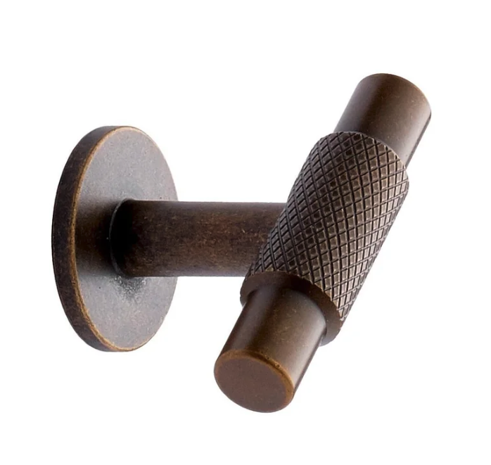 Furnipart Manor Knurled T-Knob Antique Brass