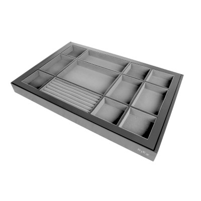 Wardrobe Pull Out Drawer Organiser Box Dark Grey