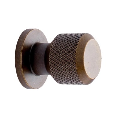 Furnipart Manor Knurled Round Knob Antique Brass