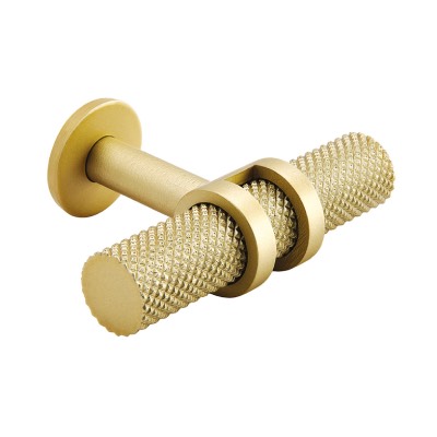 Barchester Knurled Double Ringed T-Bar Knob Satin Brass