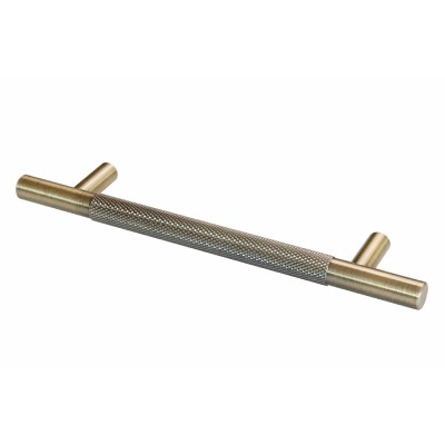 Cabinet Knurled Pull Handle ANTIQUE BRASS T-Bar Modern Knob