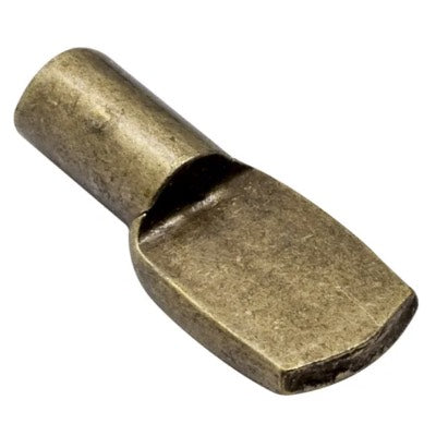 5mm Shelf Support Pins Spoon Shaped Antique Brass