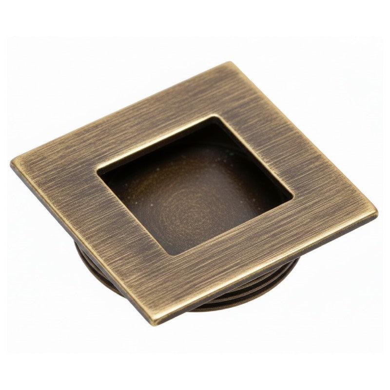 Antique Brass Recessed Flush Sliding Door Handle Inset Square Handle
