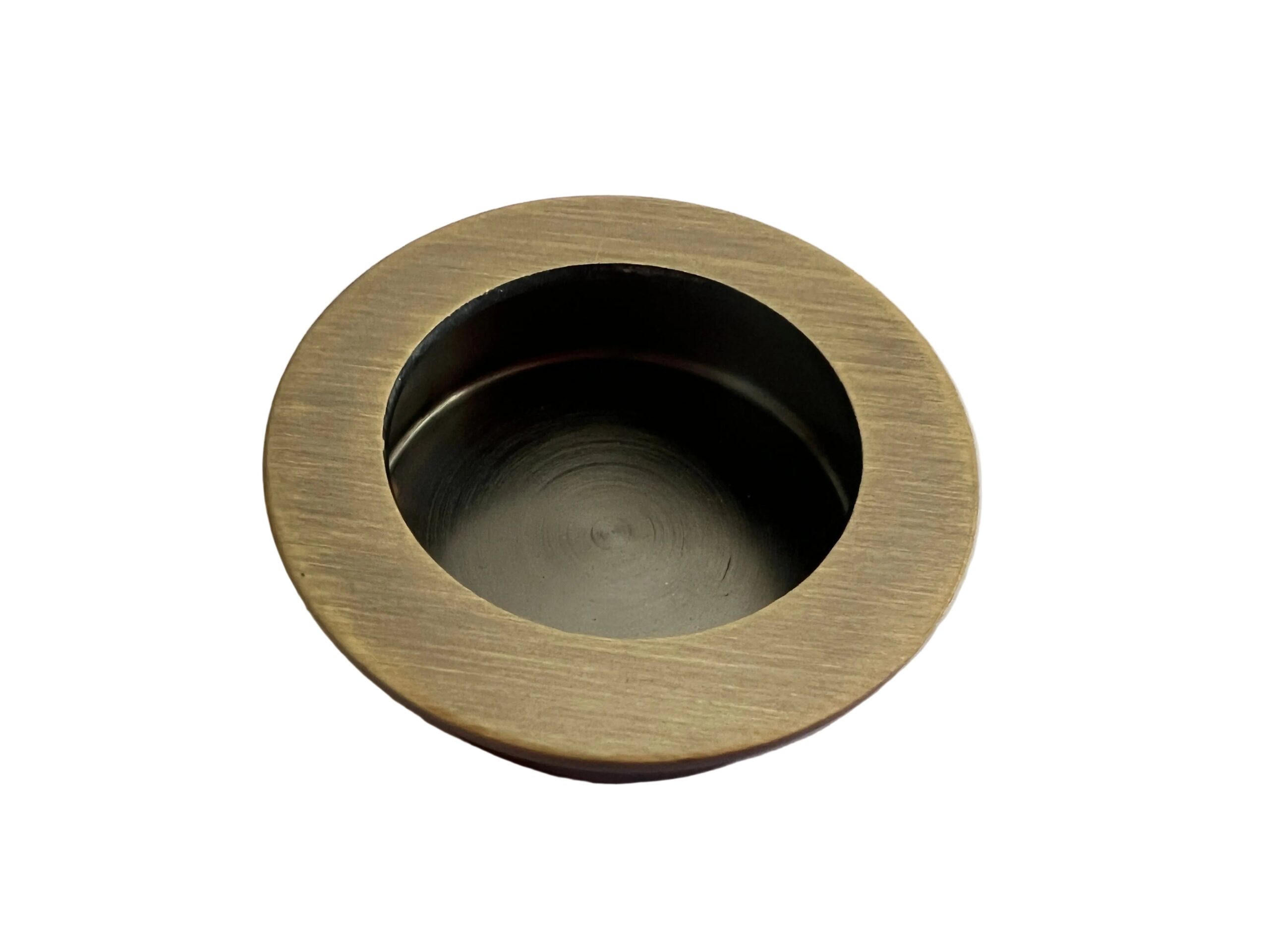 Antique Brass Recessed Flush Sliding Door Handle Inset Round Handle - Image 2