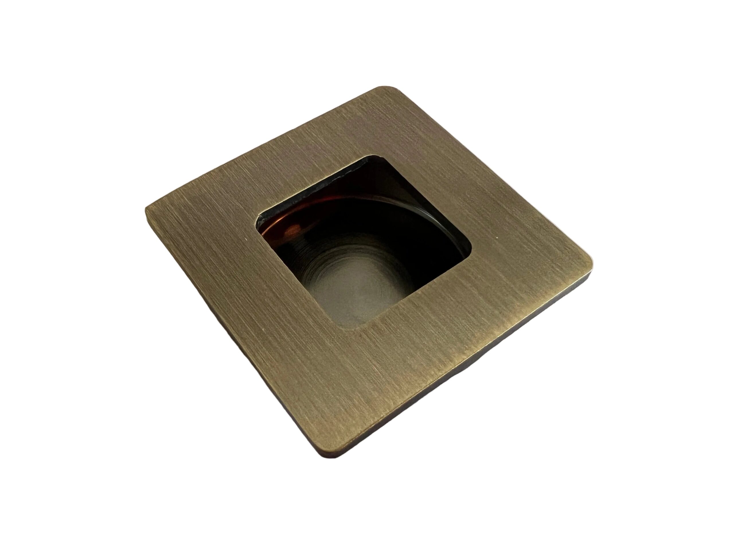 Antique Brass Recessed Flush Sliding Door Handle Inset Square Handle - Image 2