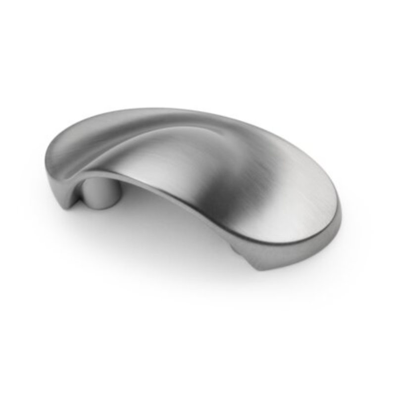 Cabinet Cup Pull Handle SHELL Matt Brushed Steel