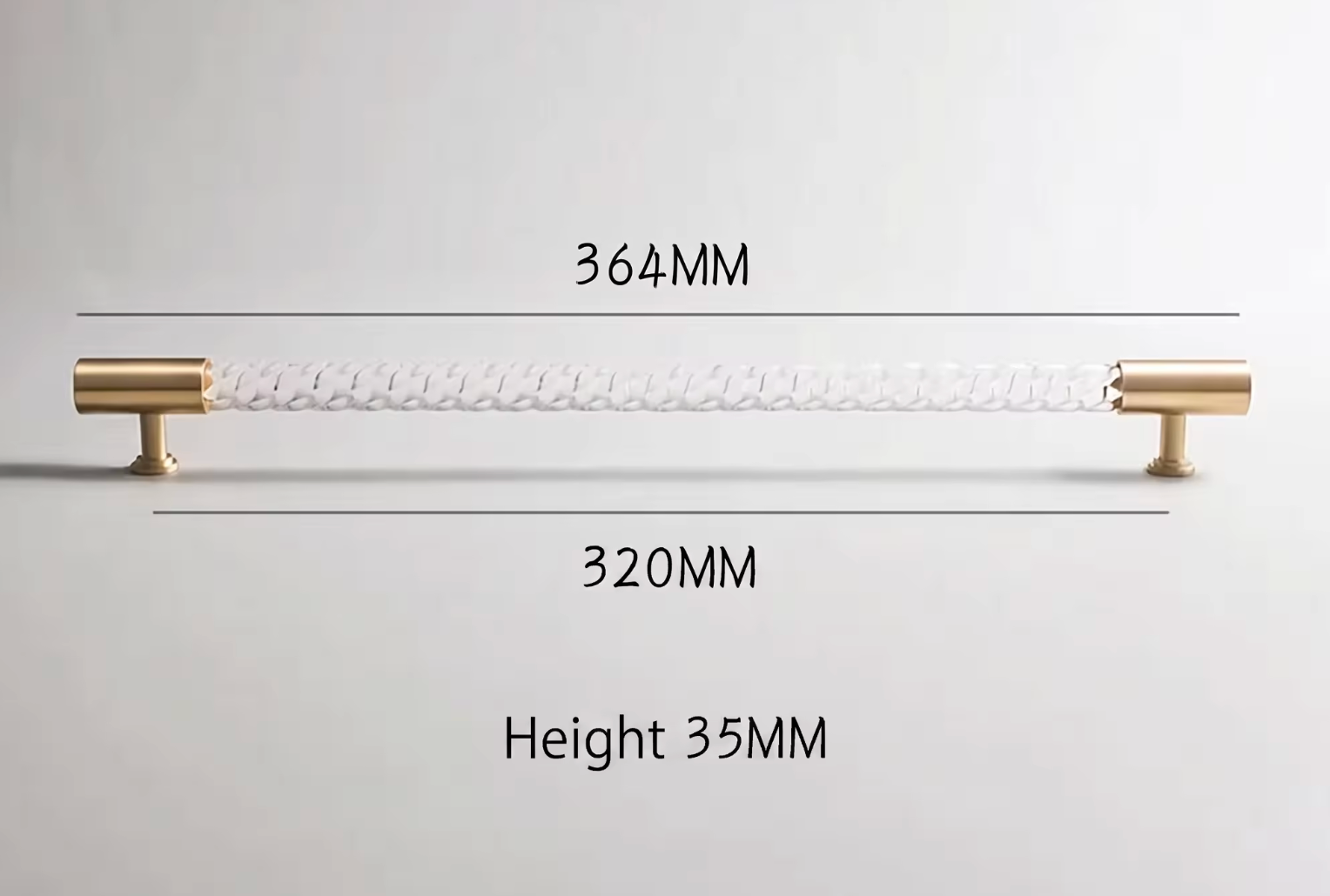 Cabinet Handle Lucent Twist Collection Acrylic Clear With Brass Support - Image 11