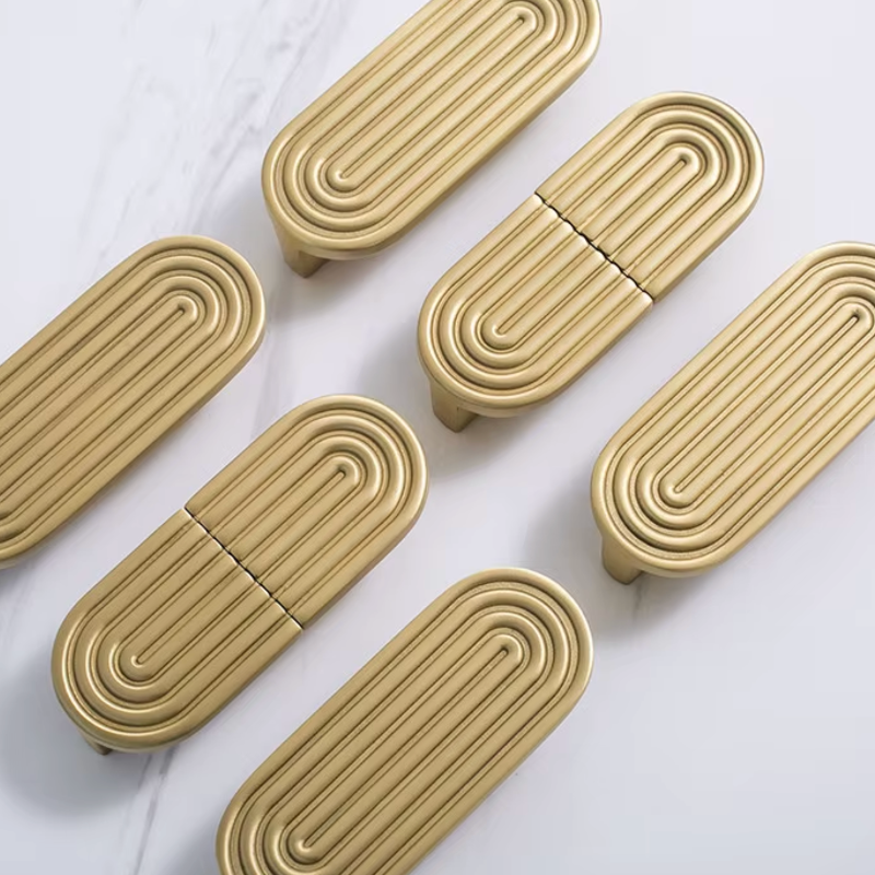 Cabinet Knob Nordic Curvy Collection Brushed Brass