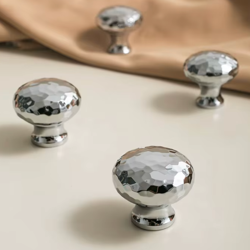 Cabinet Knobs Artisan Hand Hammered Collection Chrome