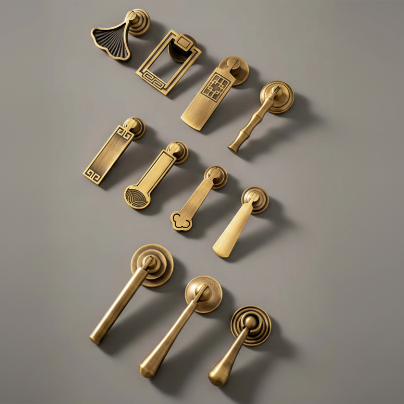 Cabinet Knob Pendant Teardrop Collection Antique Brass