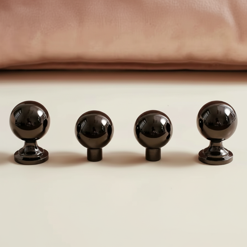 Cabinet Knob Sphere Smooth Collection Polished Black