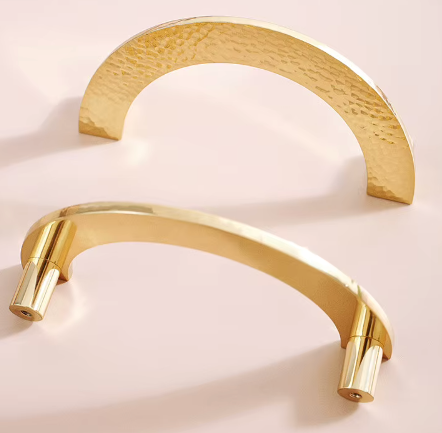 Cabinet Knobs Artisan Half-Moon Hand Hammered Polished Brass - Image 5
