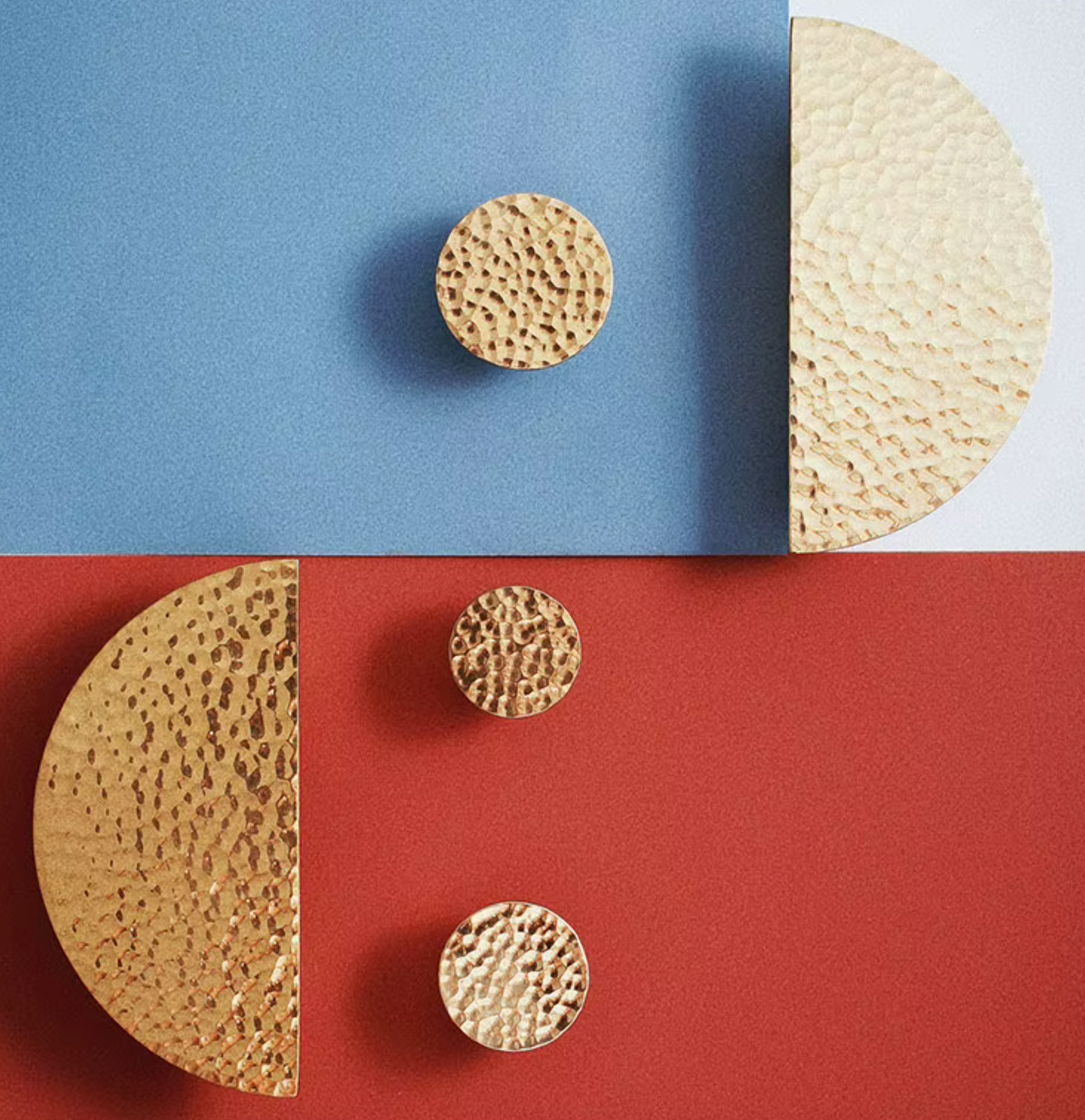Cabinet Knobs Artisan Half-Moon Hand Hammered Polished Brass - Image 3
