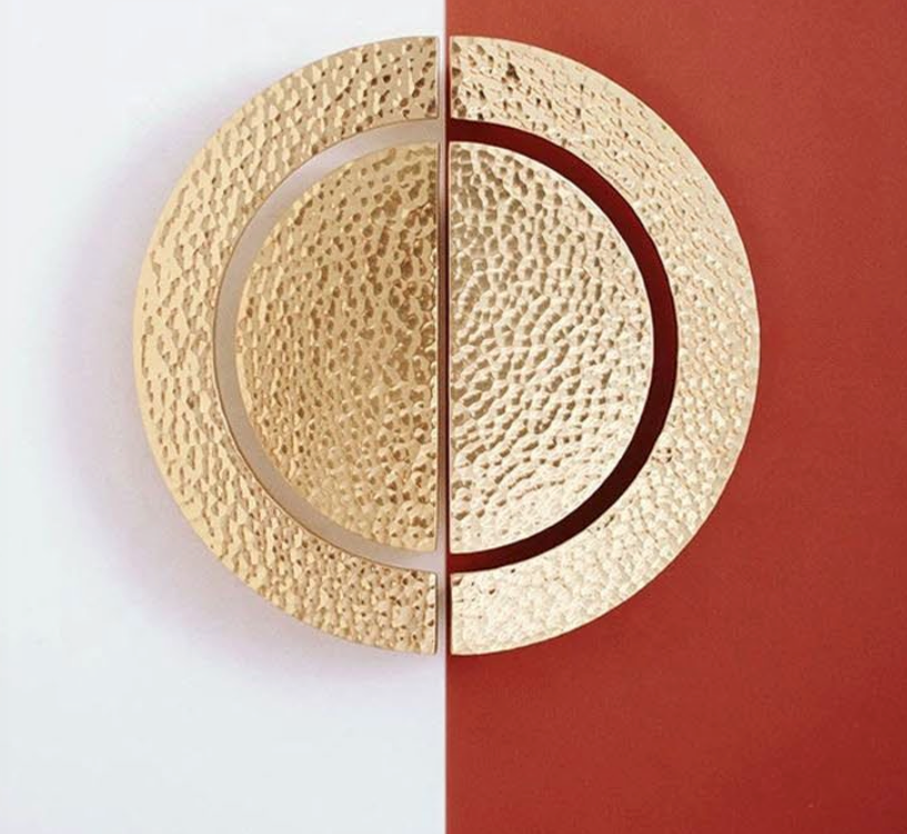 Cabinet Knobs Artisan Half-Moon Hand Hammered Polished Brass - Image 2