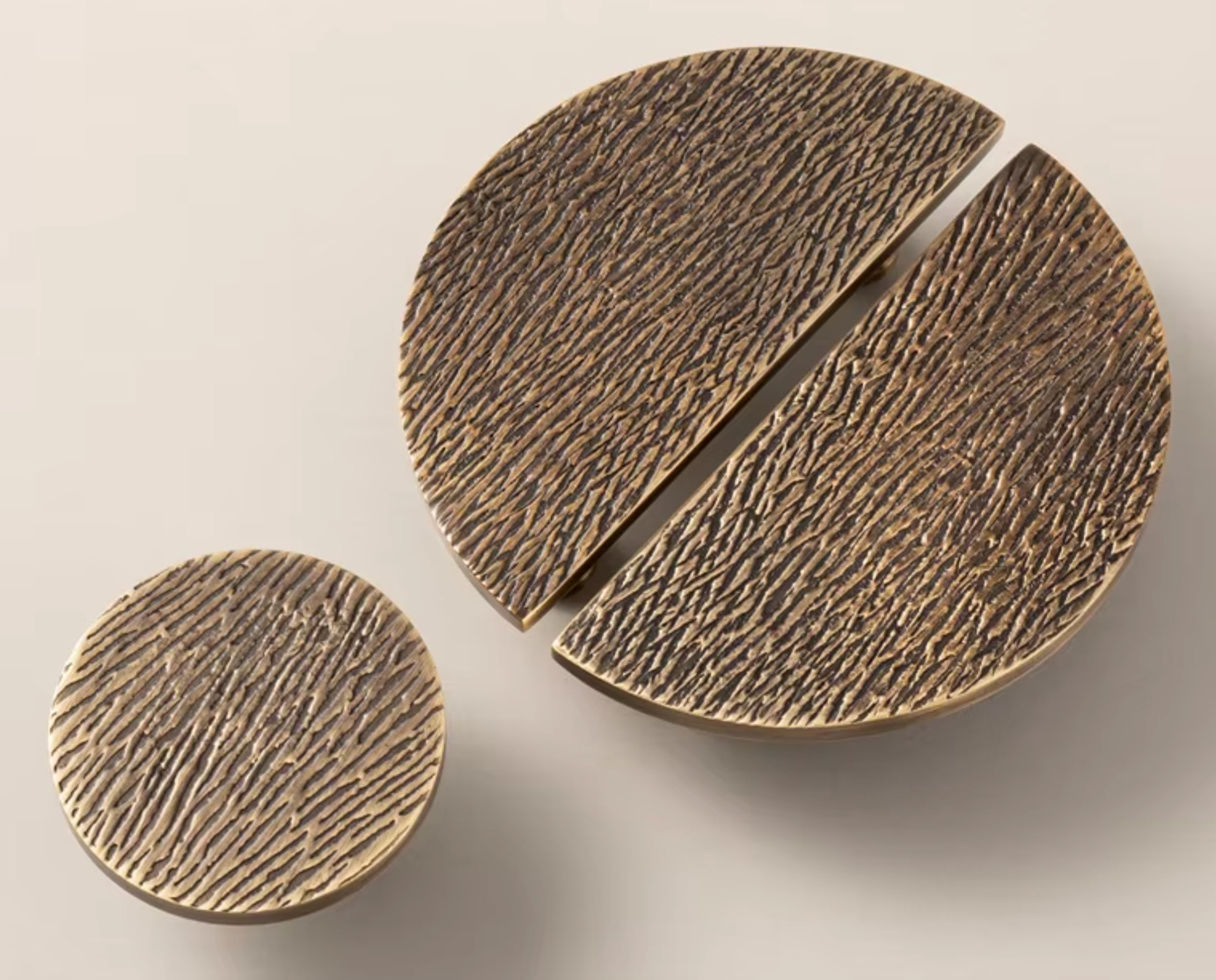 Cabinet Knobs Wood Grain Half-Moon Collection Dark Antique Brass - Image 5