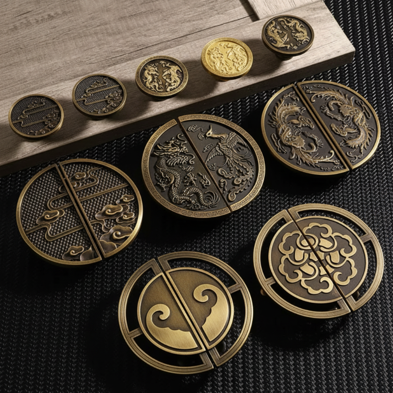 Cabinet Knobs Imperial Eastern Half-Moon Collection Antique Brushed Brass