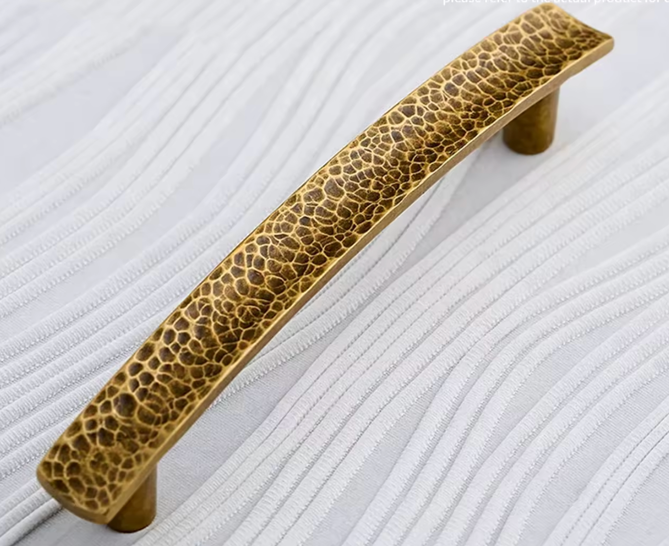 Cabinet Pull Handle Artisan Curved Hand Hammered Collection Antique Brass - Image 12