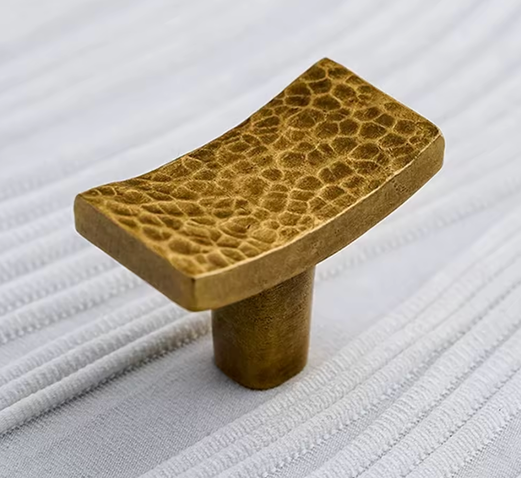 Cabinet Pull Handle Artisan Curved Hand Hammered Collection Antique Brass - Image 8