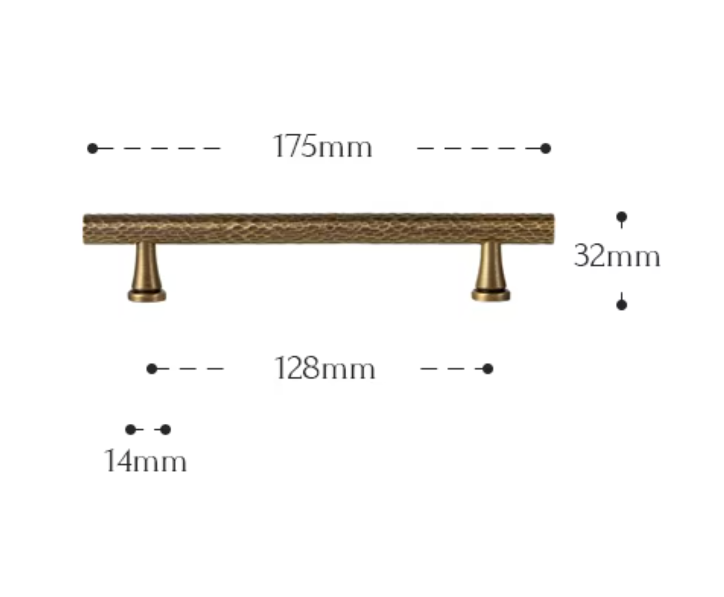 Cabinet Pull Handle Artisan Hand Hammered Collection Brushed Antique Brass - Image 8