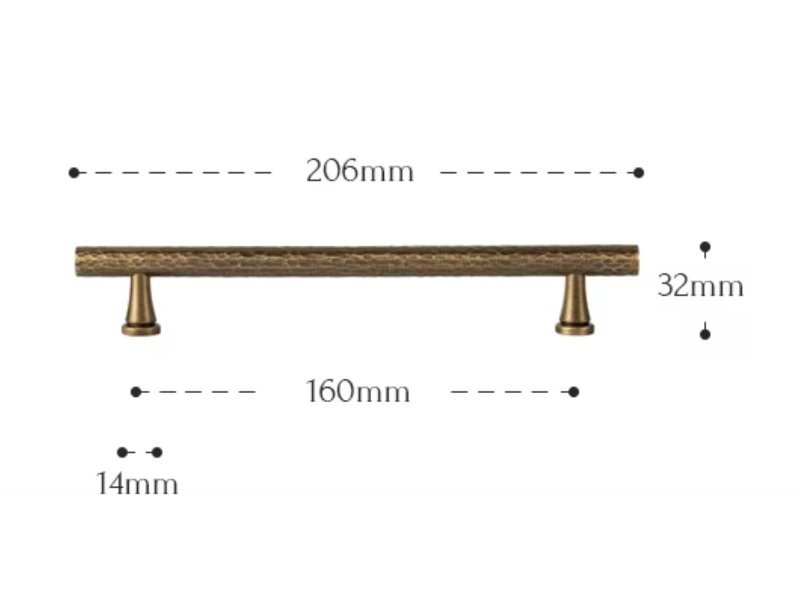 Cabinet Pull Handle Artisan Hand Hammered Collection Brushed Antique Brass - Image 9