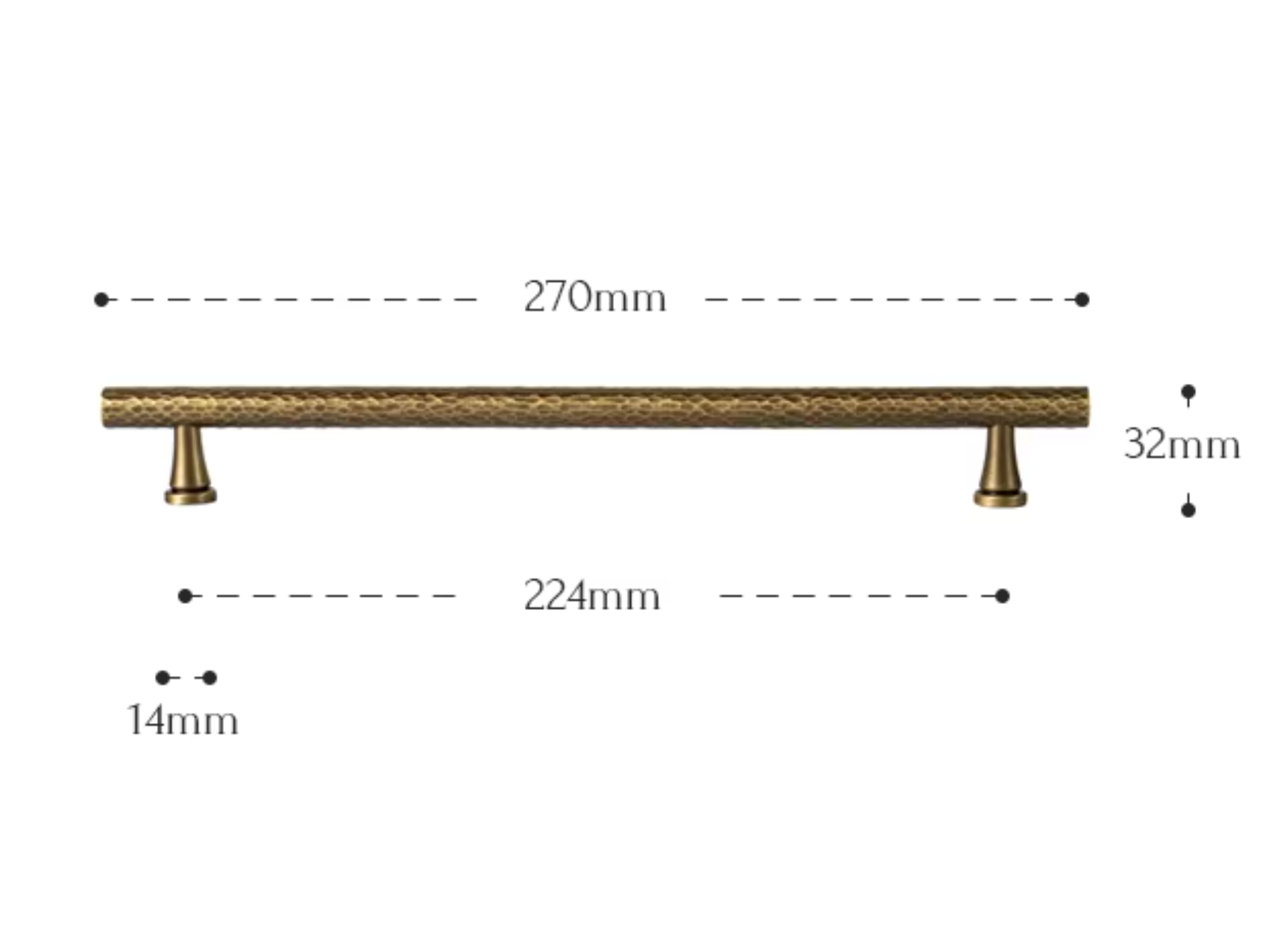 Cabinet Pull Handle Artisan Hand Hammered Collection Brushed Antique Brass - Image 10