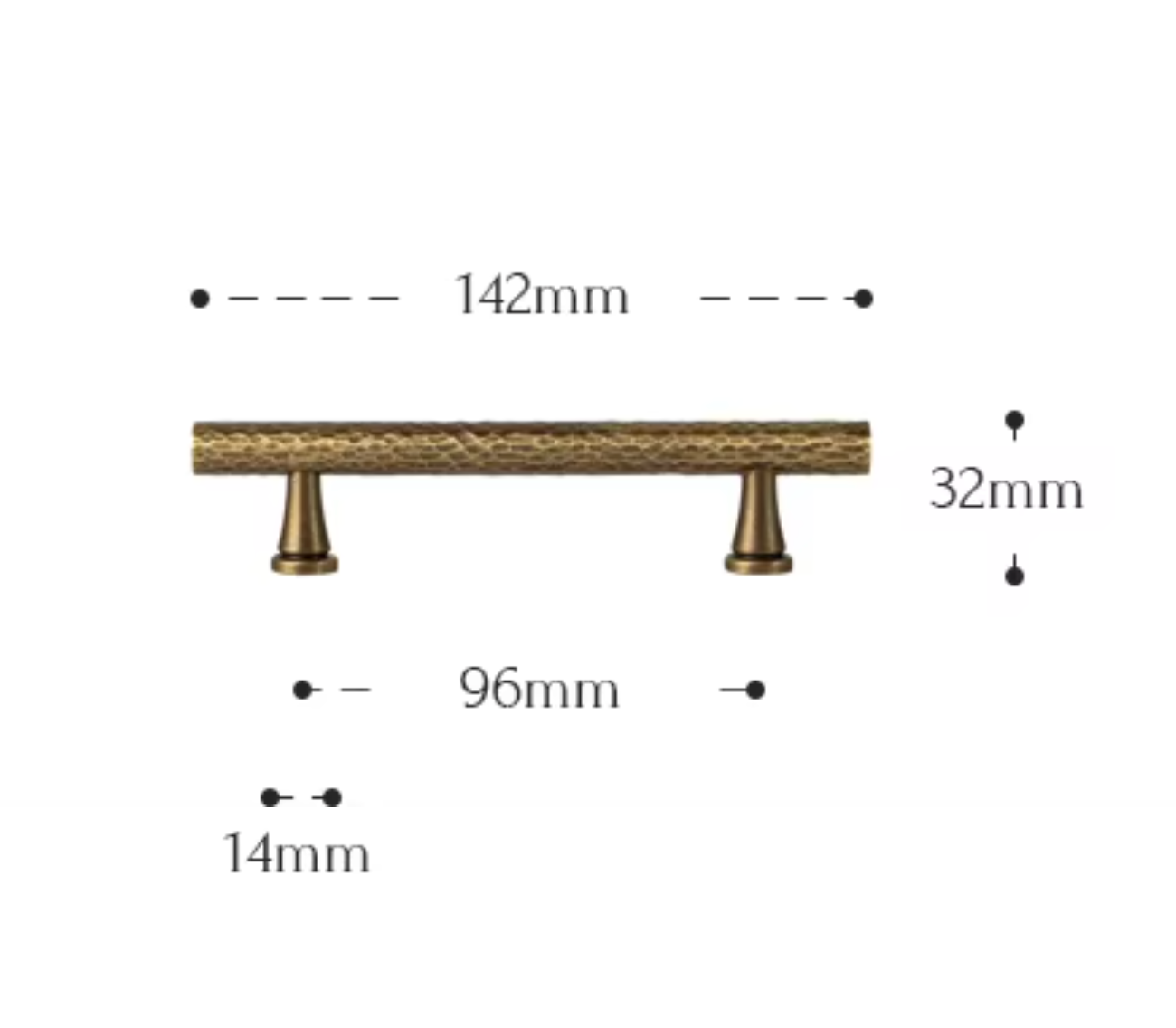 Cabinet Pull Handle Artisan Hand Hammered Collection Brushed Antique Brass - Image 7