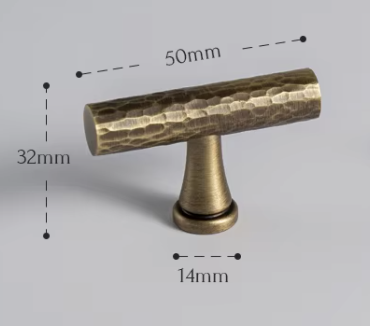 Cabinet Pull Handle Artisan Hand Hammered Collection Brushed Antique Brass - Image 6