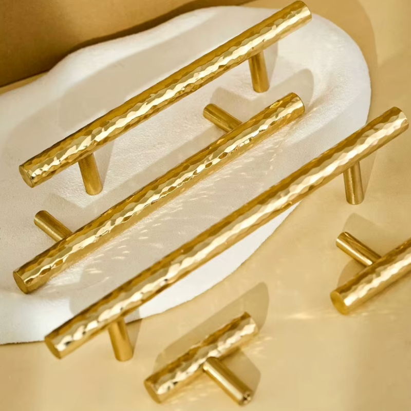 Cabinet Pull Handle Artisan Hand Hammered Collection Polished Brass