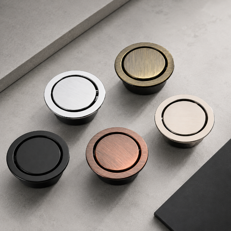 Cabinet Pull Handles Circular Pop-Up Inset Flushed Handle