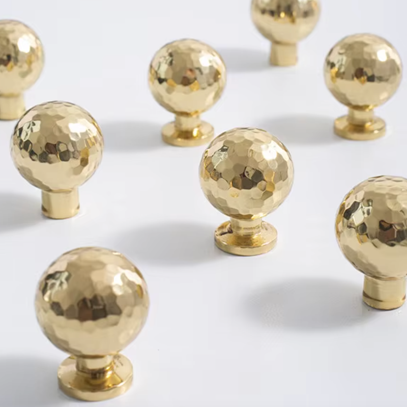 Cabinet Knobs Artisan Hand Hammered Collection Polished Brass