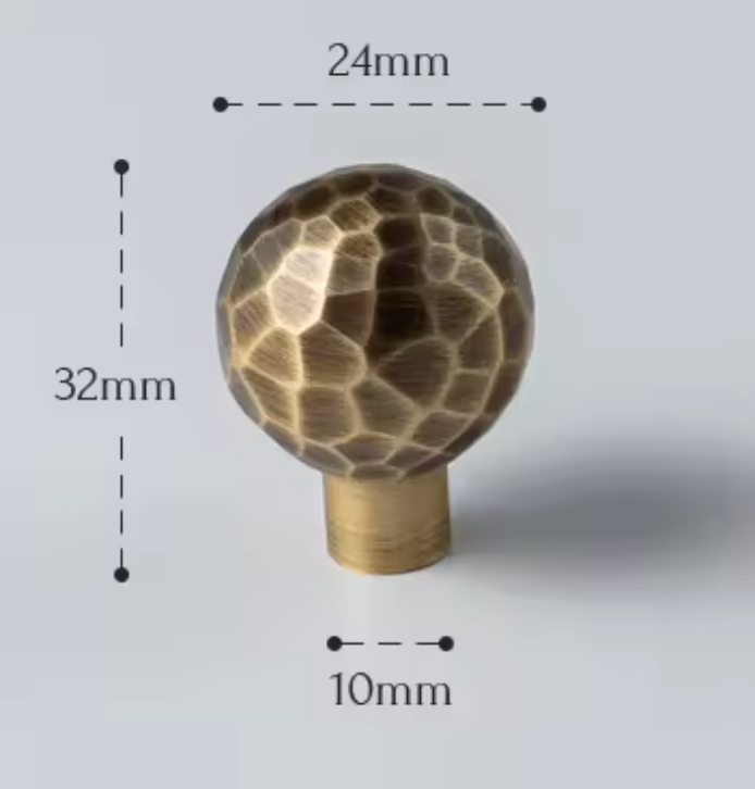 Cabinet Knobs Artisan Hand Hammered Collection Brushed Antique Brass - Image 8