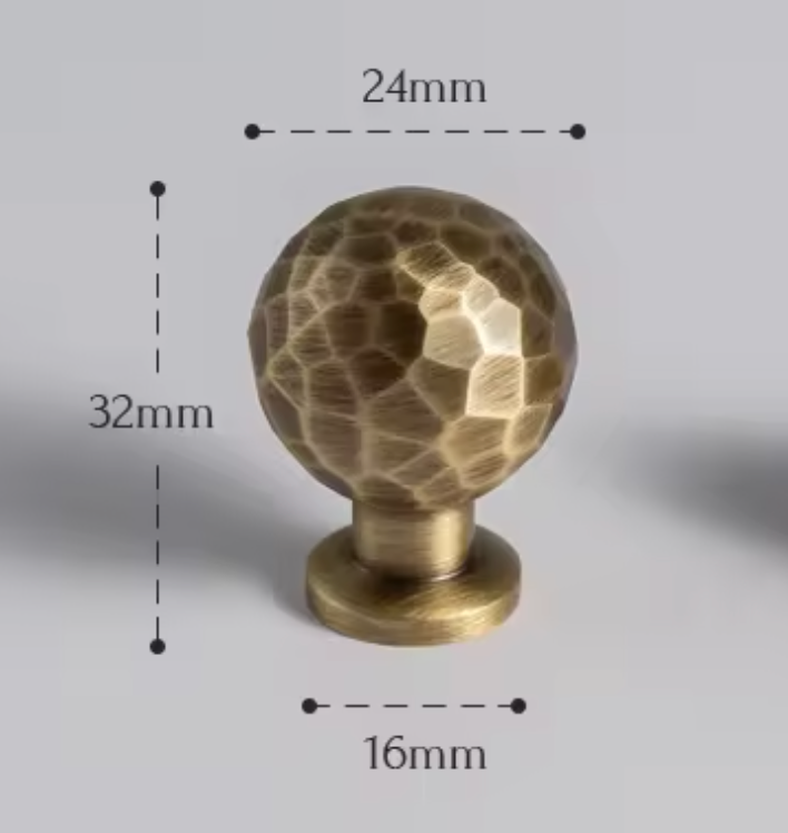 Cabinet Knobs Artisan Hand Hammered Collection Brushed Antique Brass - Image 9