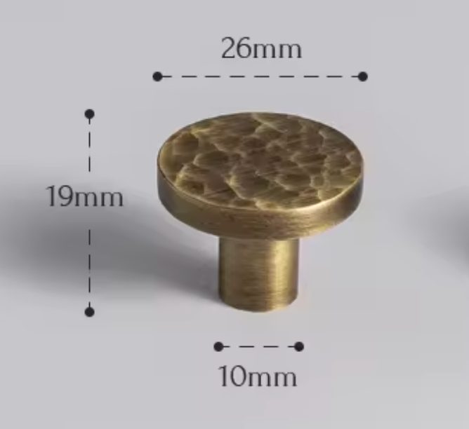 Cabinet Knobs Artisan Hand Hammered Collection Brushed Antique Brass - Image 10