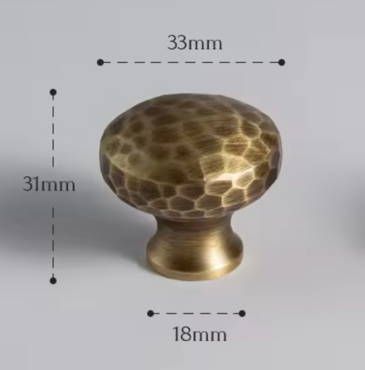 Cabinet Knobs Artisan Hand Hammered Collection Brushed Antique Brass - Image 13