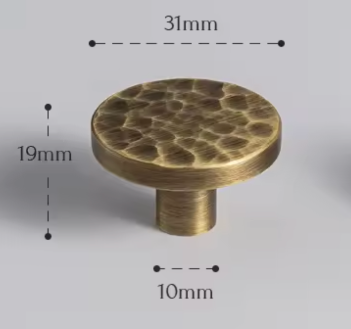 Cabinet Knobs Artisan Hand Hammered Collection Brushed Antique Brass - Image 12