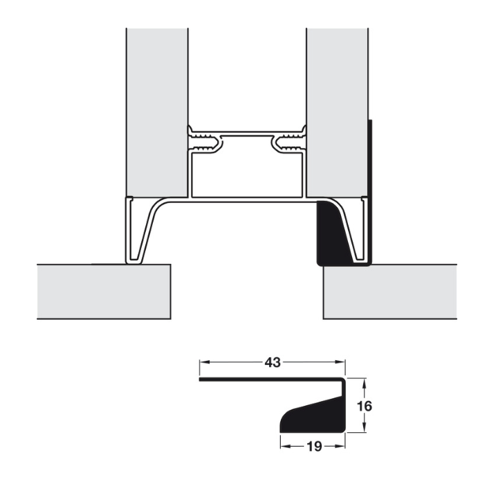 Gola System E Profile Handle for Vertical Fixing in Oven Cavity - Image 5
