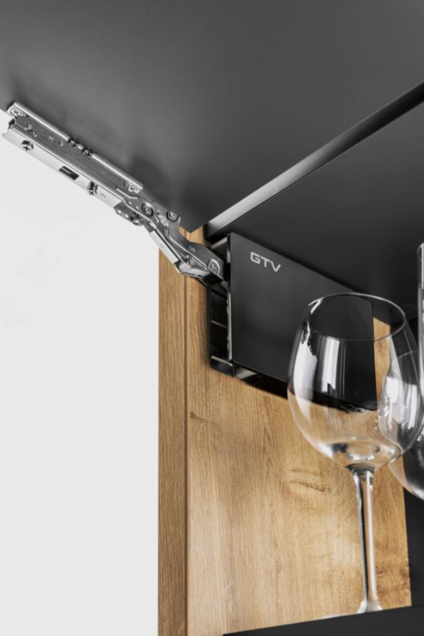 Soft Close Lift Mechanism Stay Cabinet Hinge Set Black - Image 2