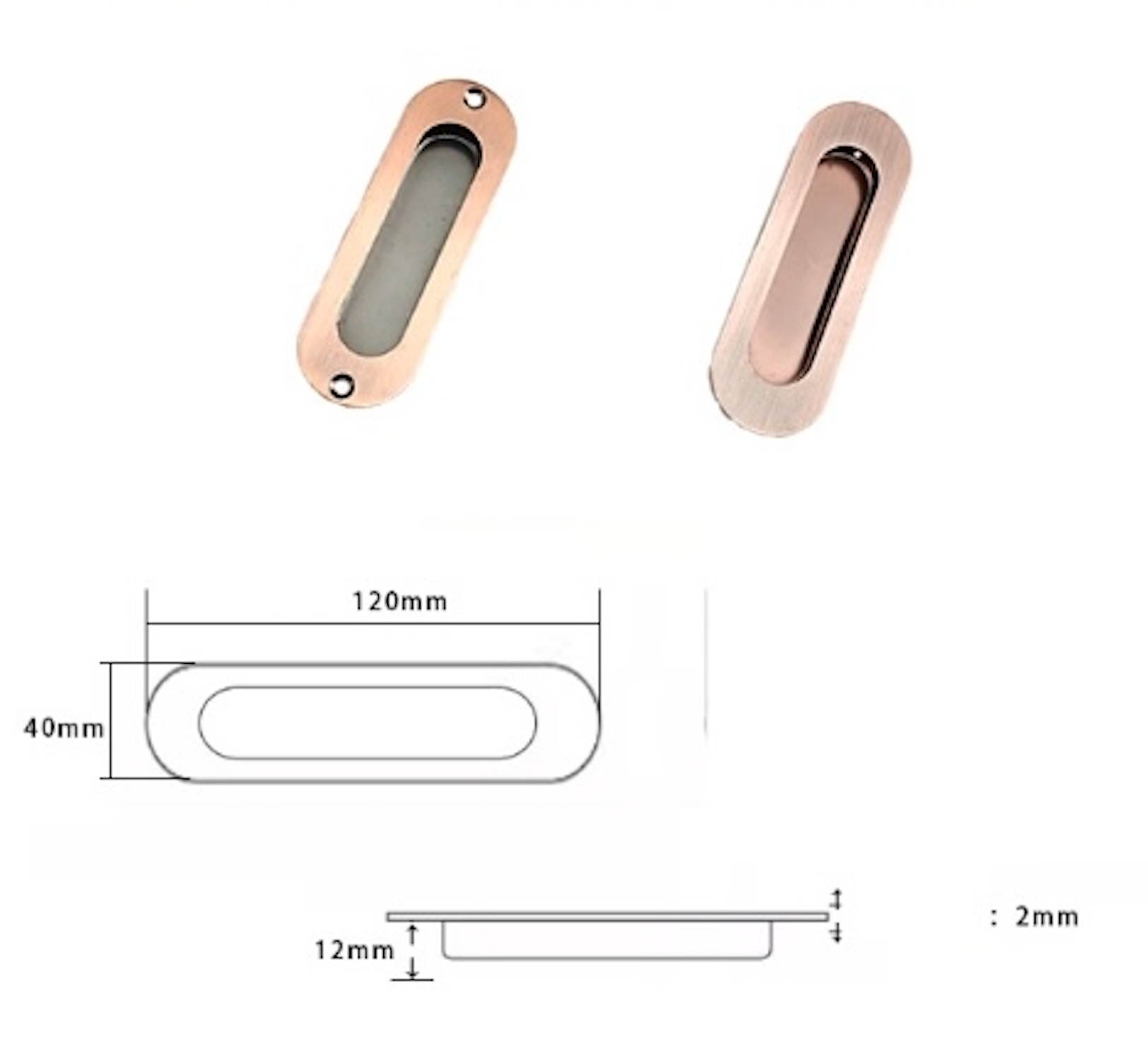 Recessed Flush Sliding Door Handle Inset Cabinet Handle - Image 4