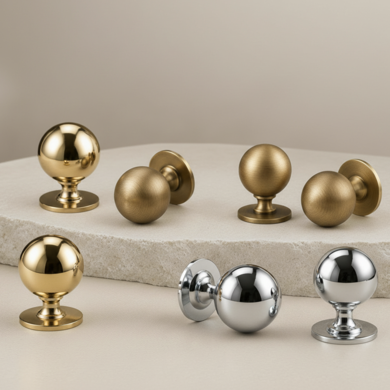 Cabinet Knob Round Sphere Collection Solid Brass