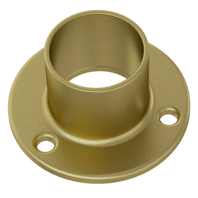 Wardrobe Hanging Rail 25mm Satin Brass Round End Socket